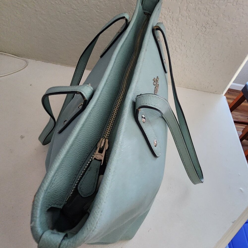 Coach City Zip Top Sky Blue Tote Bag (Damaged) - Picture 10 of 16